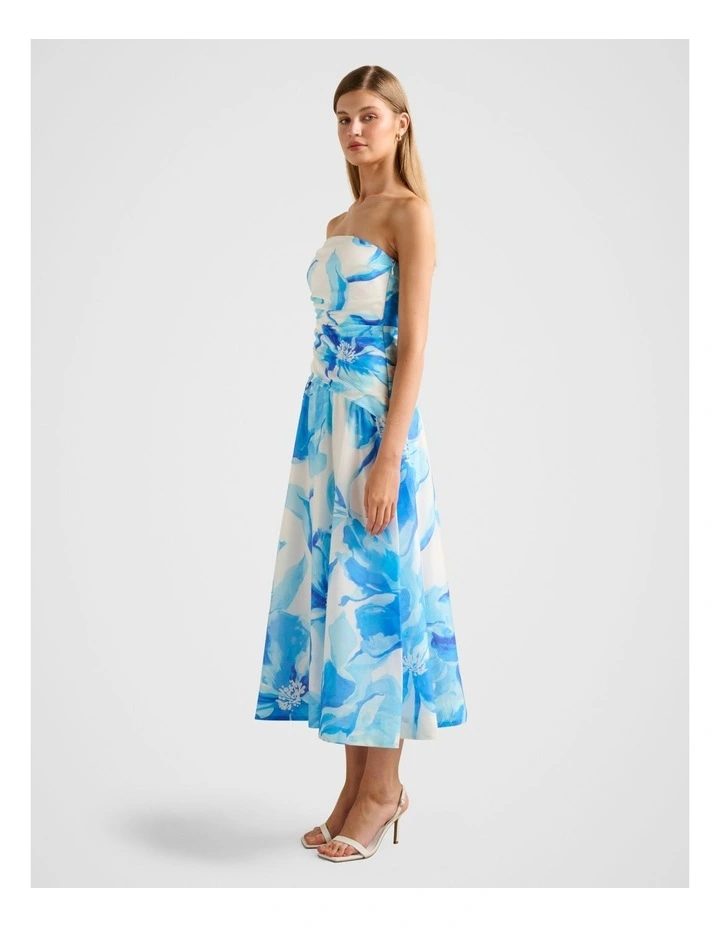 Ashton Ruched Midi Dress in Multi image 3