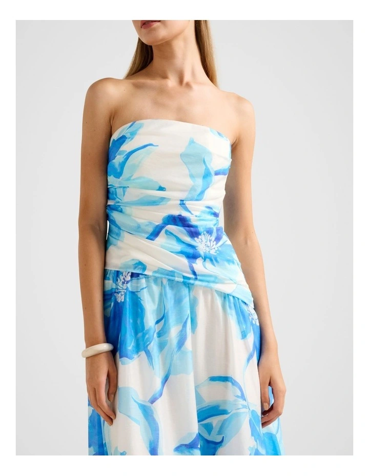 Ashton Ruched Midi Dress in Multi image 4