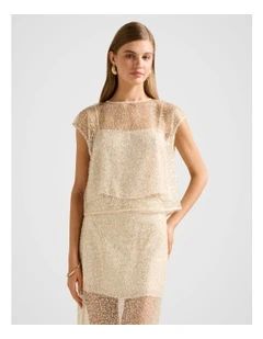 Gianna Embellished Top in Cream