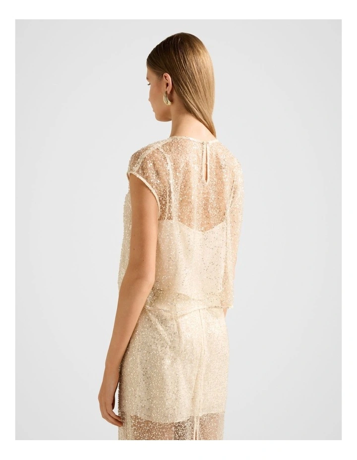 Gianna Embellished Top in Cream image 2