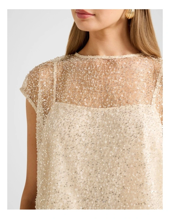 Gianna Embellished Top in Cream image 4