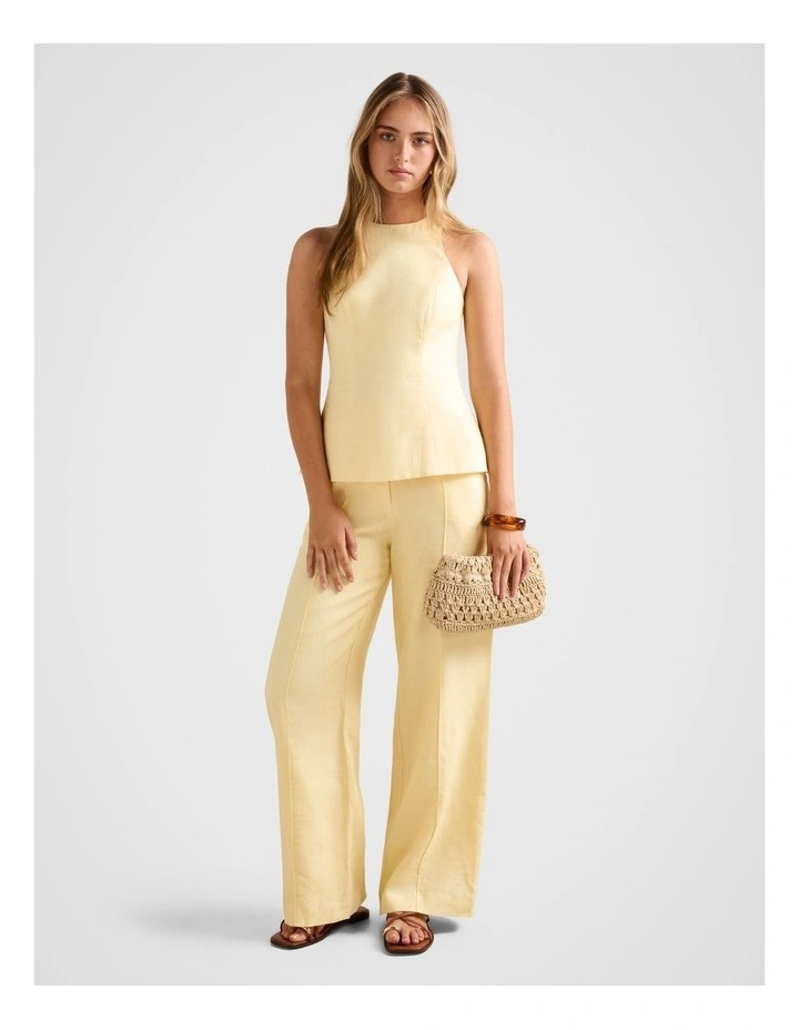 Liliana Linen Top in Yellow image 5