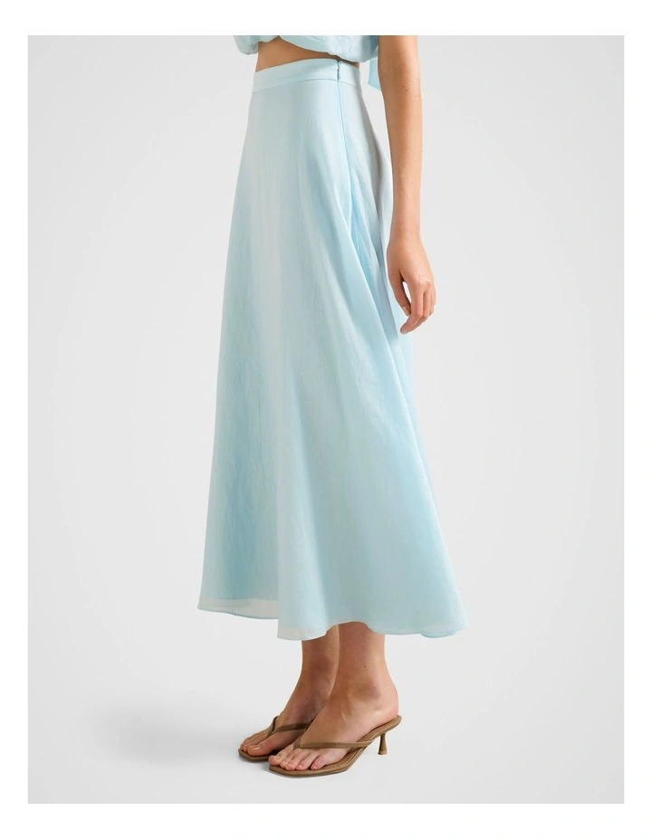 Maisie Circle Midi Skirt in Blue image 3