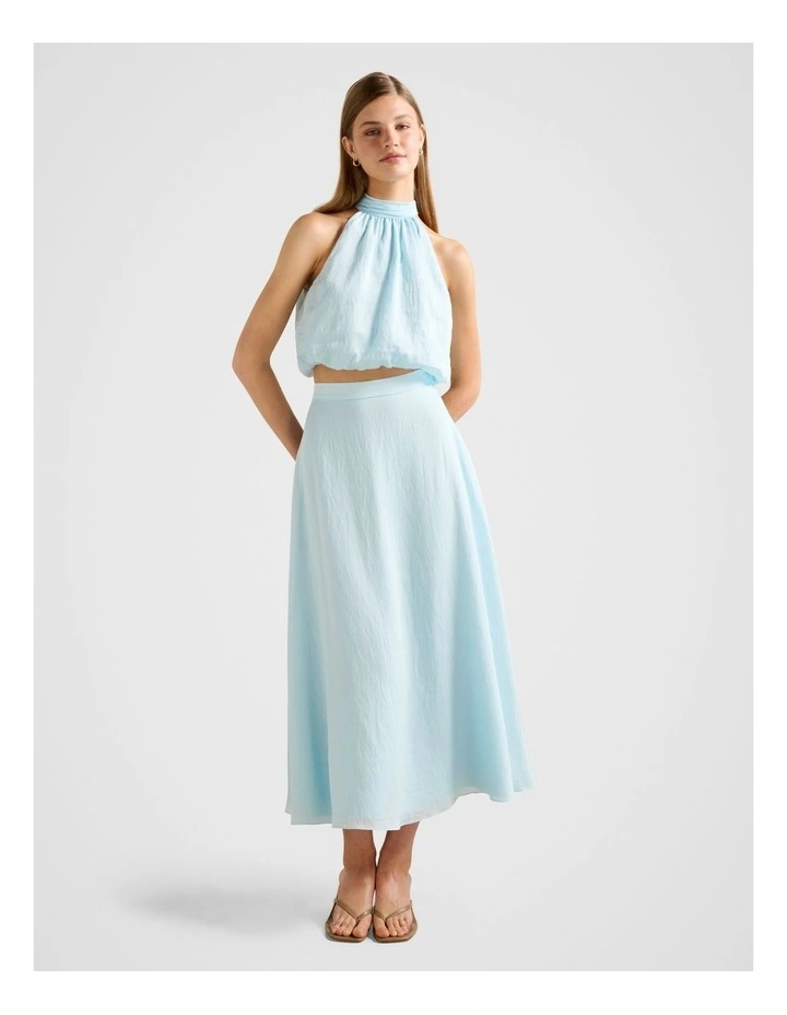 Maisie Halter Neck Tie Up Top in Blue image 5