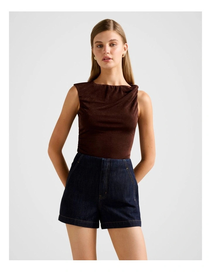 Lottie Knot Top in Brown image 1