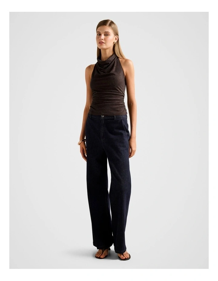 Lucy Heatseal Halter Neck Top in Chocolate image 5