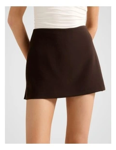 Zahlia Mini Skorts in Brown