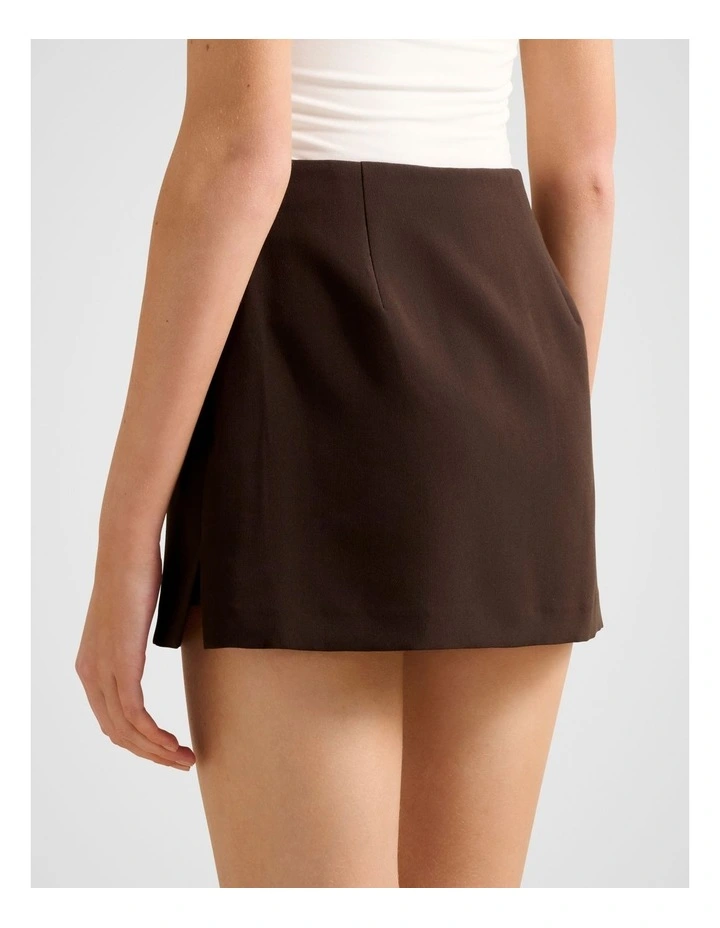 Zahlia Mini Skorts in Brown image 2