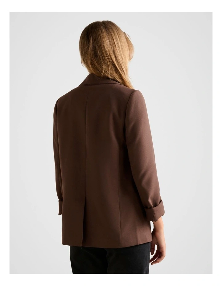Dylan Boyfriend Blazer in Brown image 2
