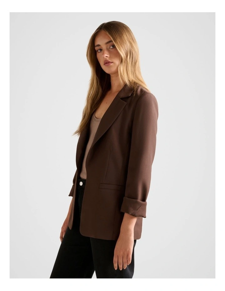 Dylan Boyfriend Blazer in Brown image 3