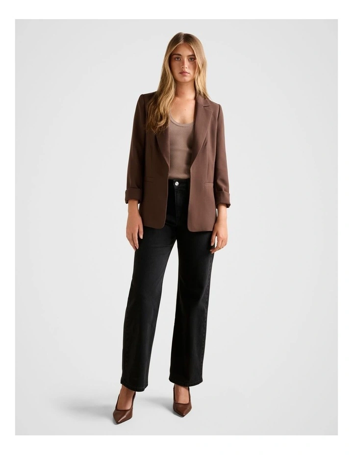 Dylan Boyfriend Blazer in Brown image 5