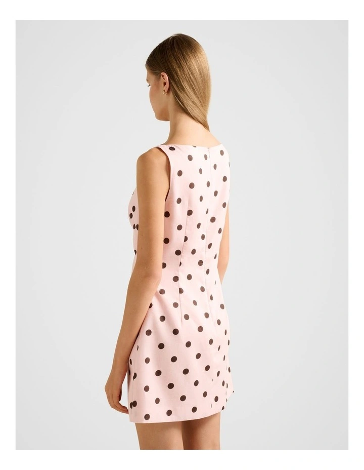 Angelica Boat Neck Mini Dress in Pink image 2