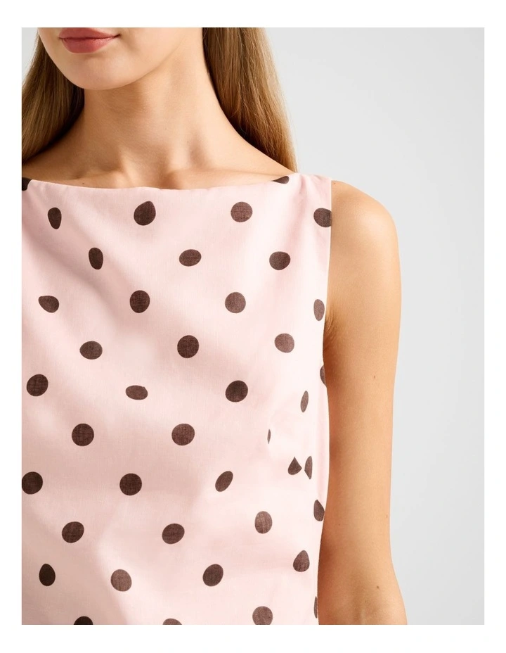 Angelica Boat Neck Mini Dress in Pink image 4