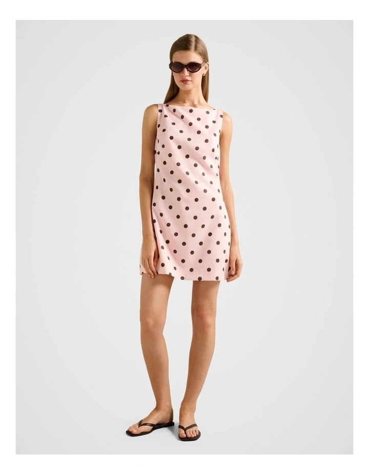 Angelica Boat Neck Mini Dress in Pink image 5