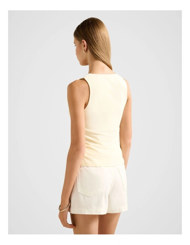 Brynn Beaded Keyhole Top in Yellow image 2