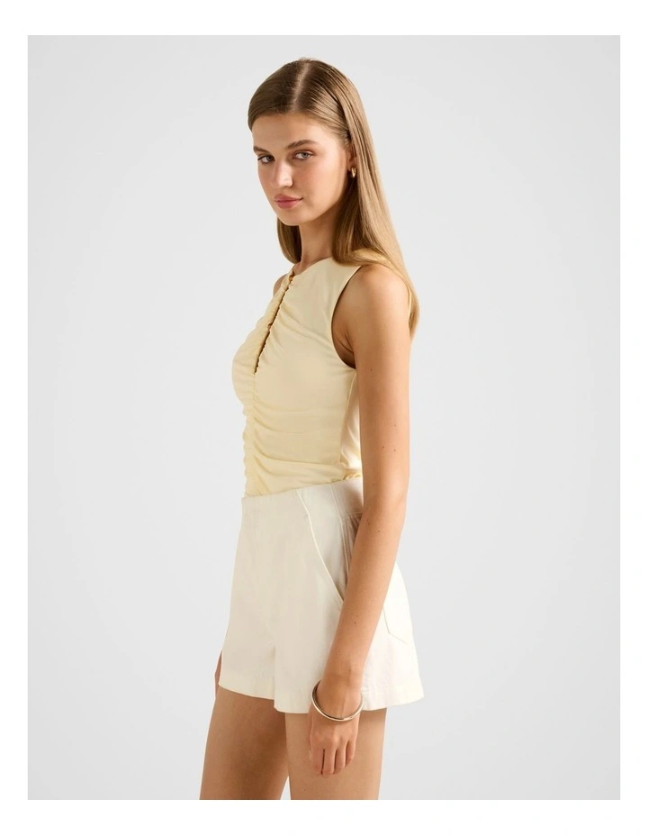 Brynn Beaded Keyhole Top in Yellow image 3