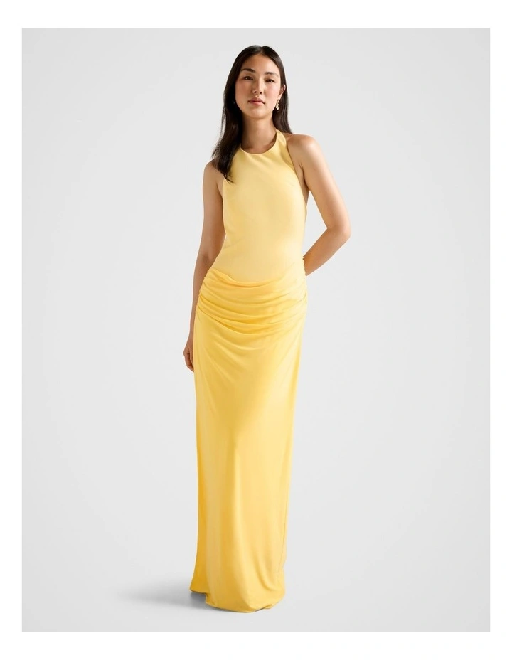 Lula Halter Neck Maxi Dress in Yellow image 1