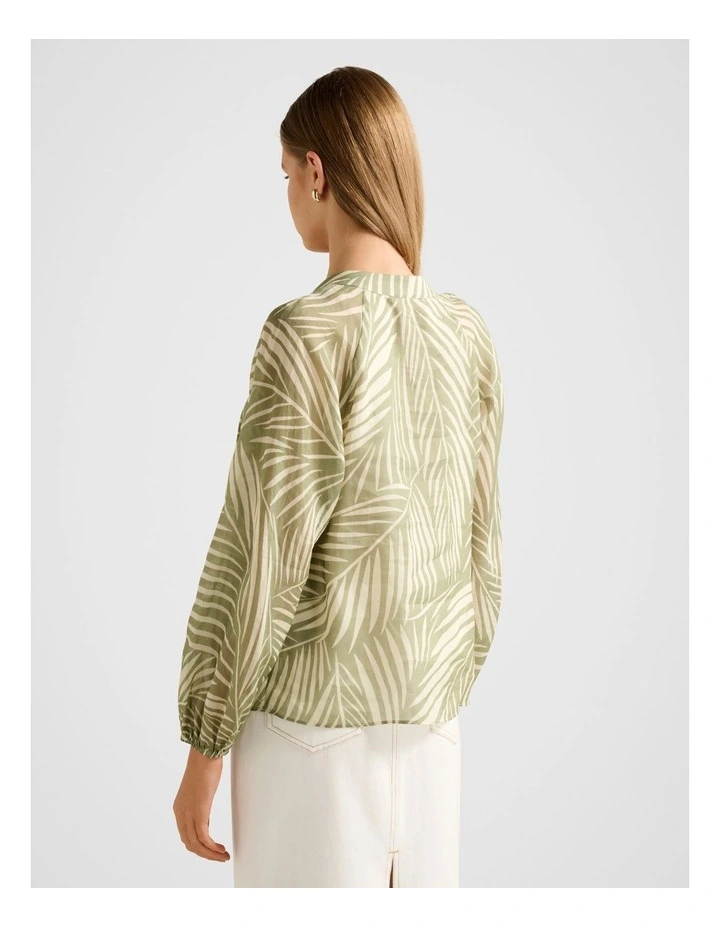 Sabrina Puff Sleeves Blouse in Green image 2