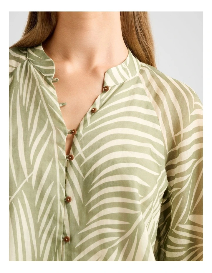 Sabrina Puff Sleeves Blouse in Green image 4