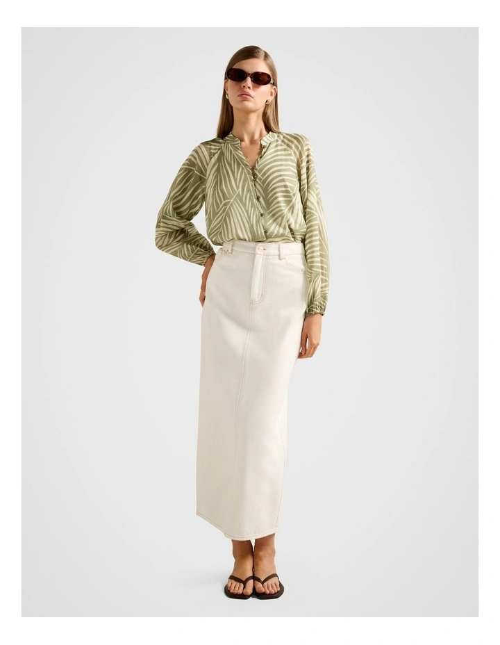 Sabrina Puff Sleeves Blouse in Green image 5