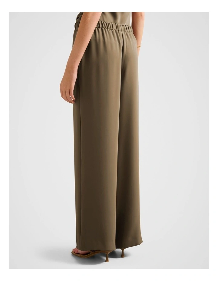 Evelyn Elastic Wide Leg Pants in Green image 2