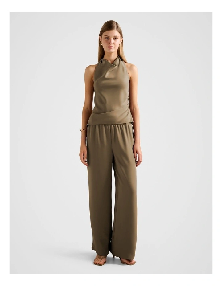 Evelyn Elastic Wide Leg Pants in Green image 5