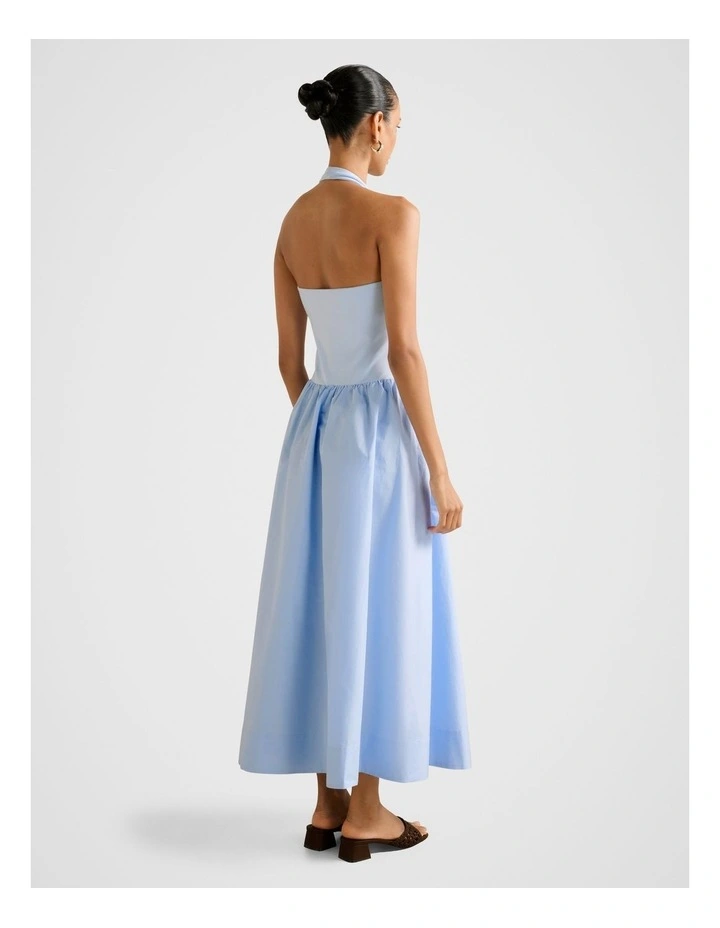 Margot 2-in-1 Halter Neck Midi Dress in Blue image 2