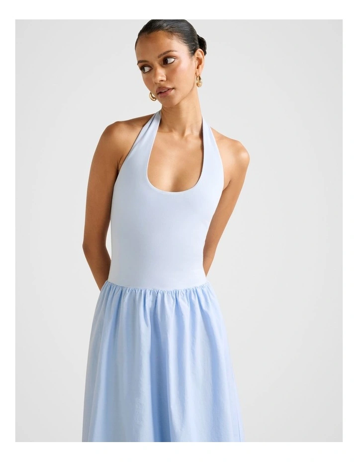 Margot 2-in-1 Halter Neck Midi Dress in Blue image 3