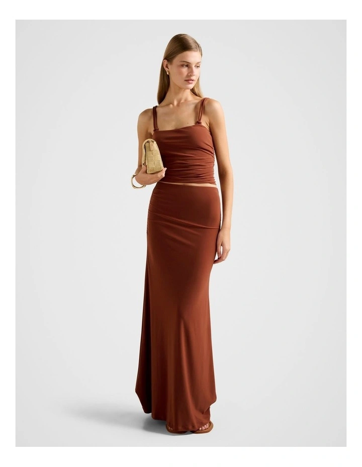 Reece Knotted Strap Top in Brown image 5