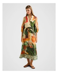 Arabella Printed Midi Dress in Multi