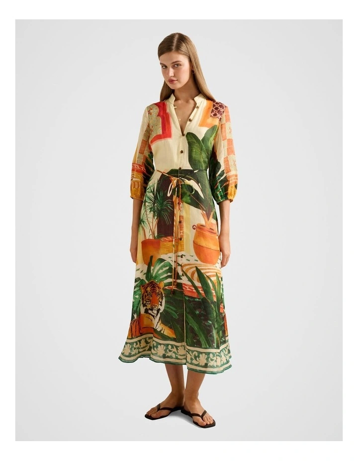 Arabella Printed Midi Dress in Multi image 1