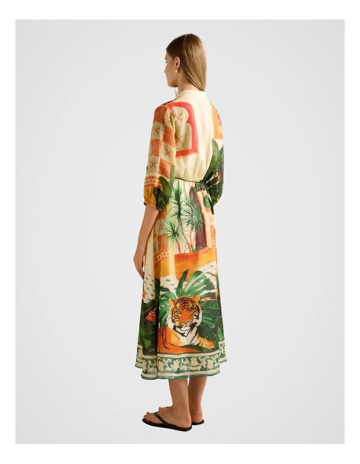Arabella Printed Midi Dress in Multi image 2