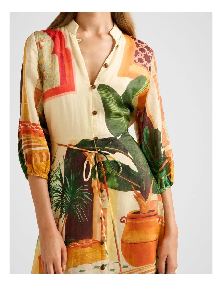 Arabella Printed Midi Dress in Multi image 4