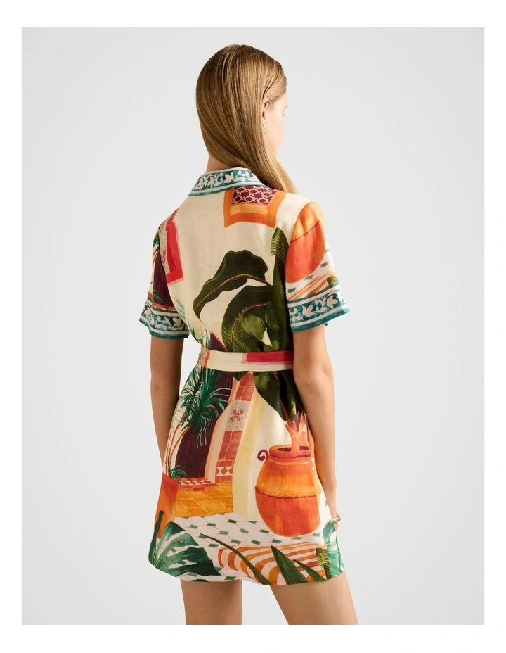 Sabine Printed Shirt Mini dress in Multi image 2
