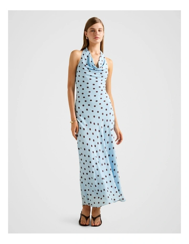 Carter Cowl Neck Maxi Dress in Blue image 1