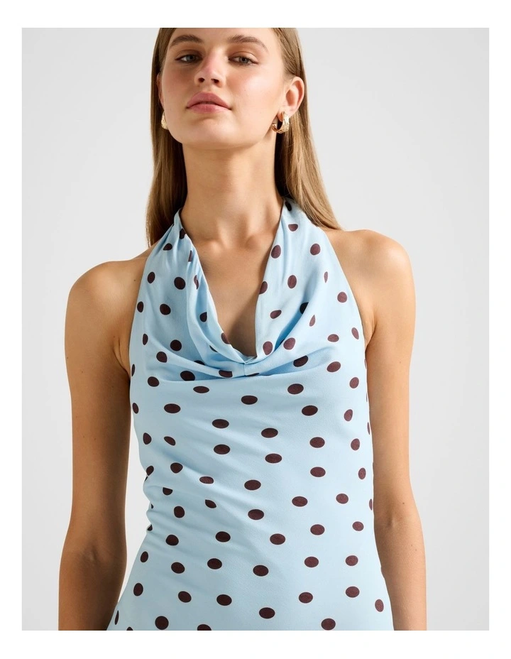 Carter Cowl Neck Maxi Dress in Blue image 4