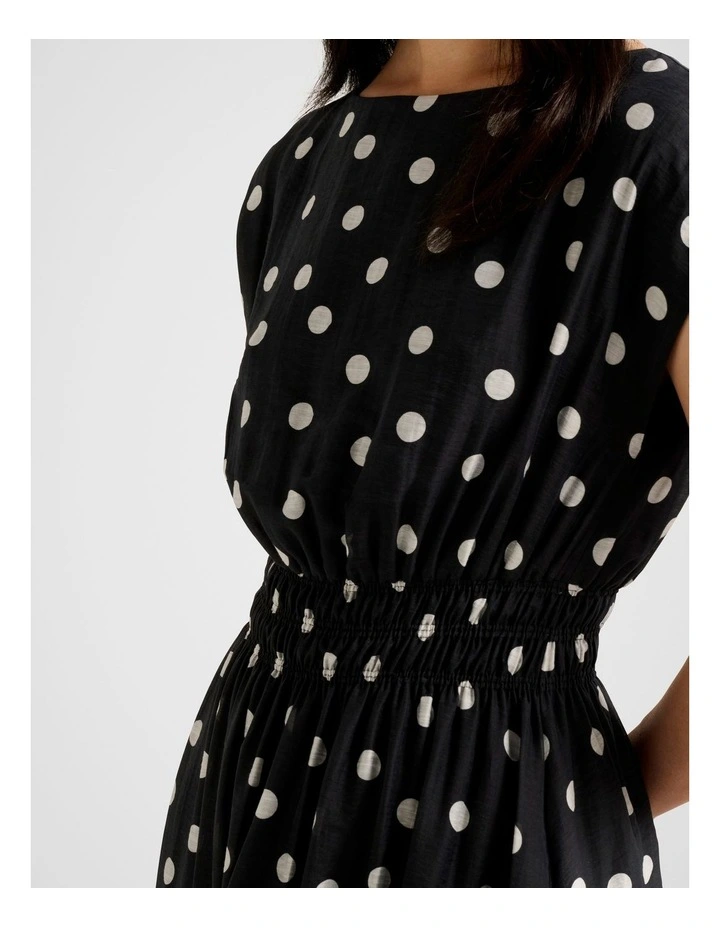 Callie Elastic Waist Midi Dress in Black image 4