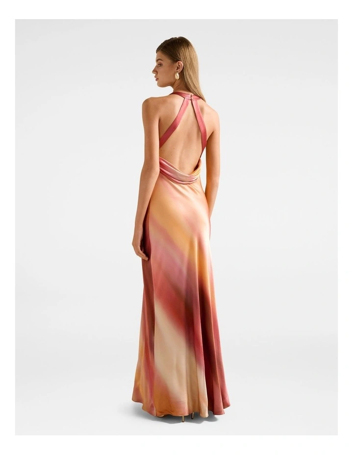 Andie Satin Backless Maxi Dress in Brown image 2