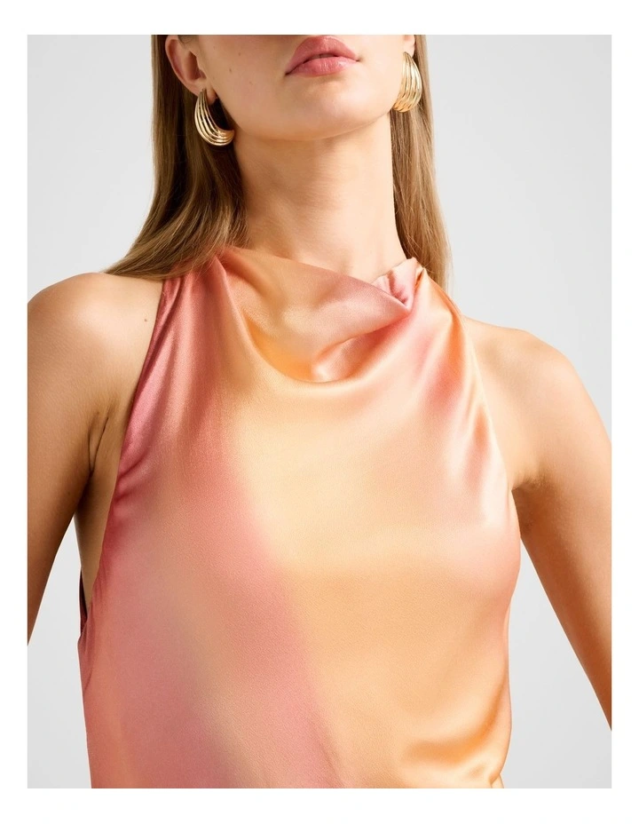 Andie Satin Backless Maxi Dress in Brown image 4