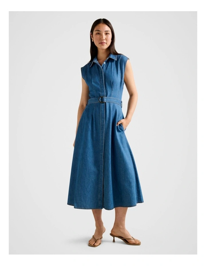 Hailey Shirt Dress in Blue image 1