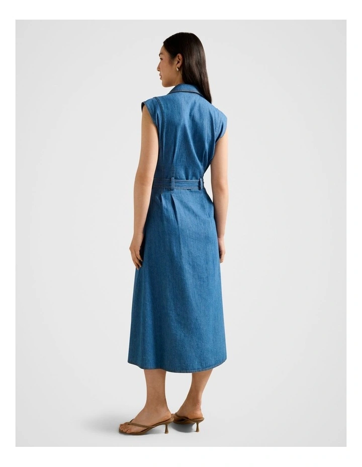 Hailey Shirt Dress in Blue image 2
