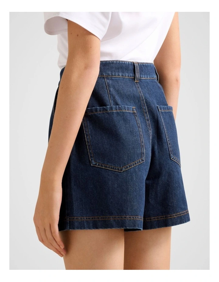 Kristen Panel Detail Shorts in Blue image 2