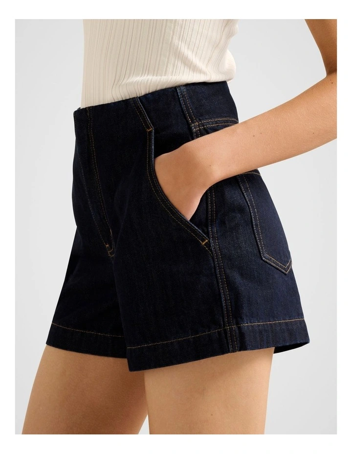 Anya Denim Shorts in Blue image 3