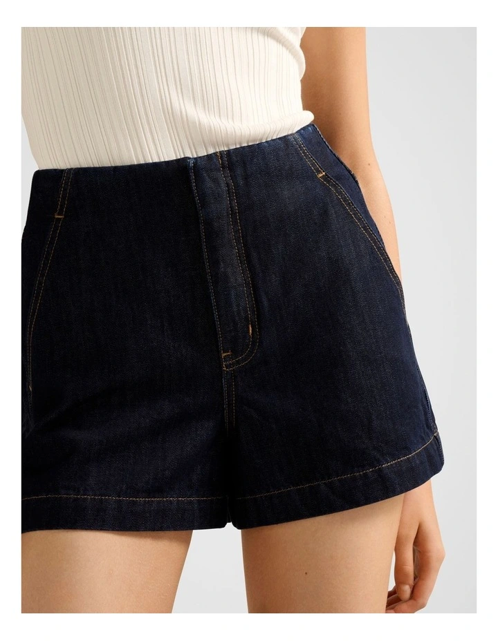 Anya Denim Shorts in Blue image 4