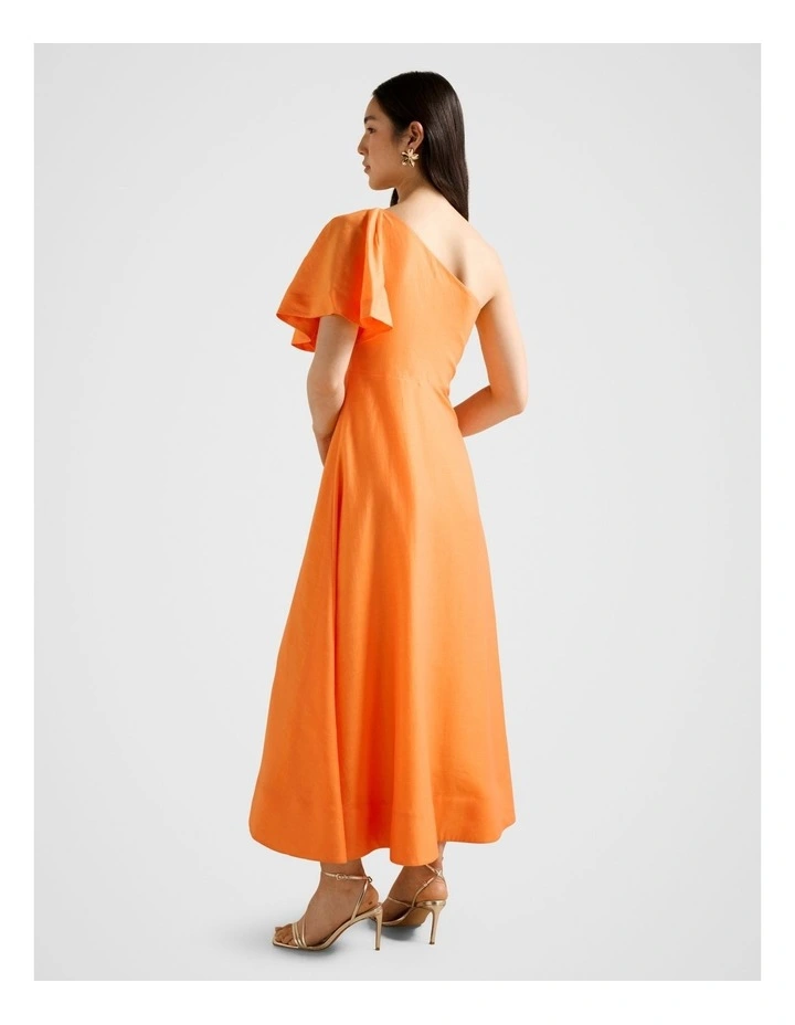 Mattea One Shoulder Midi Dress in Orange image 2