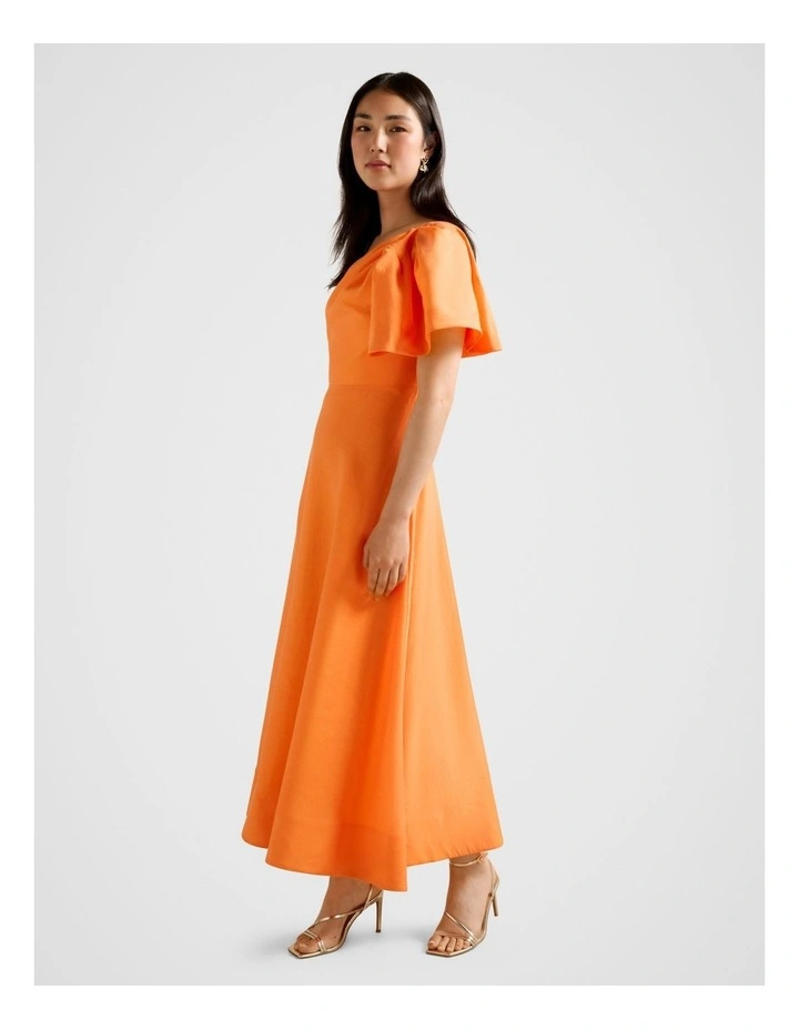 Mattea One Shoulder Midi Dress in Orange image 3