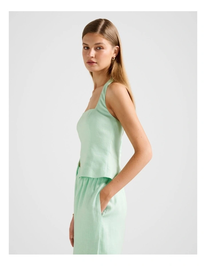 Braylee Halter Neck Top in Green image 3
