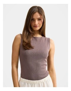 Frankie Boat Neck Tank Top in Purple