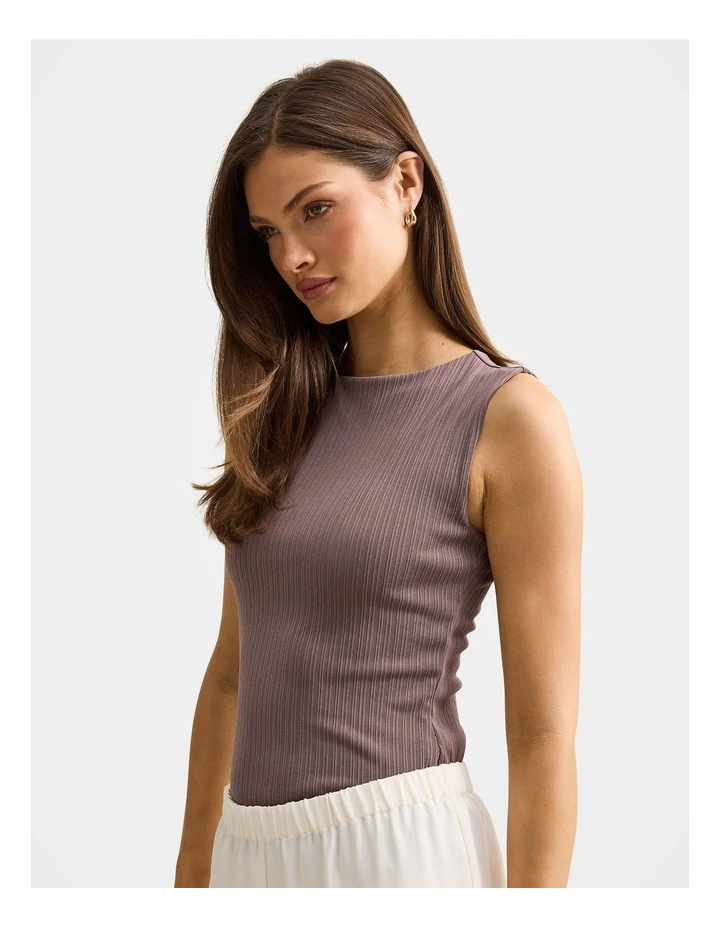 Frankie Boat Neck Tank Top in Purple image 3