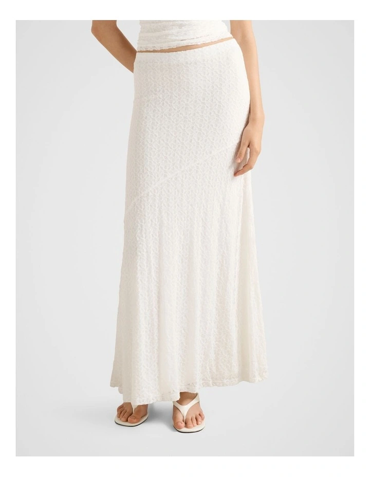 Tahlia Lace Maxi Skirt in White image 1